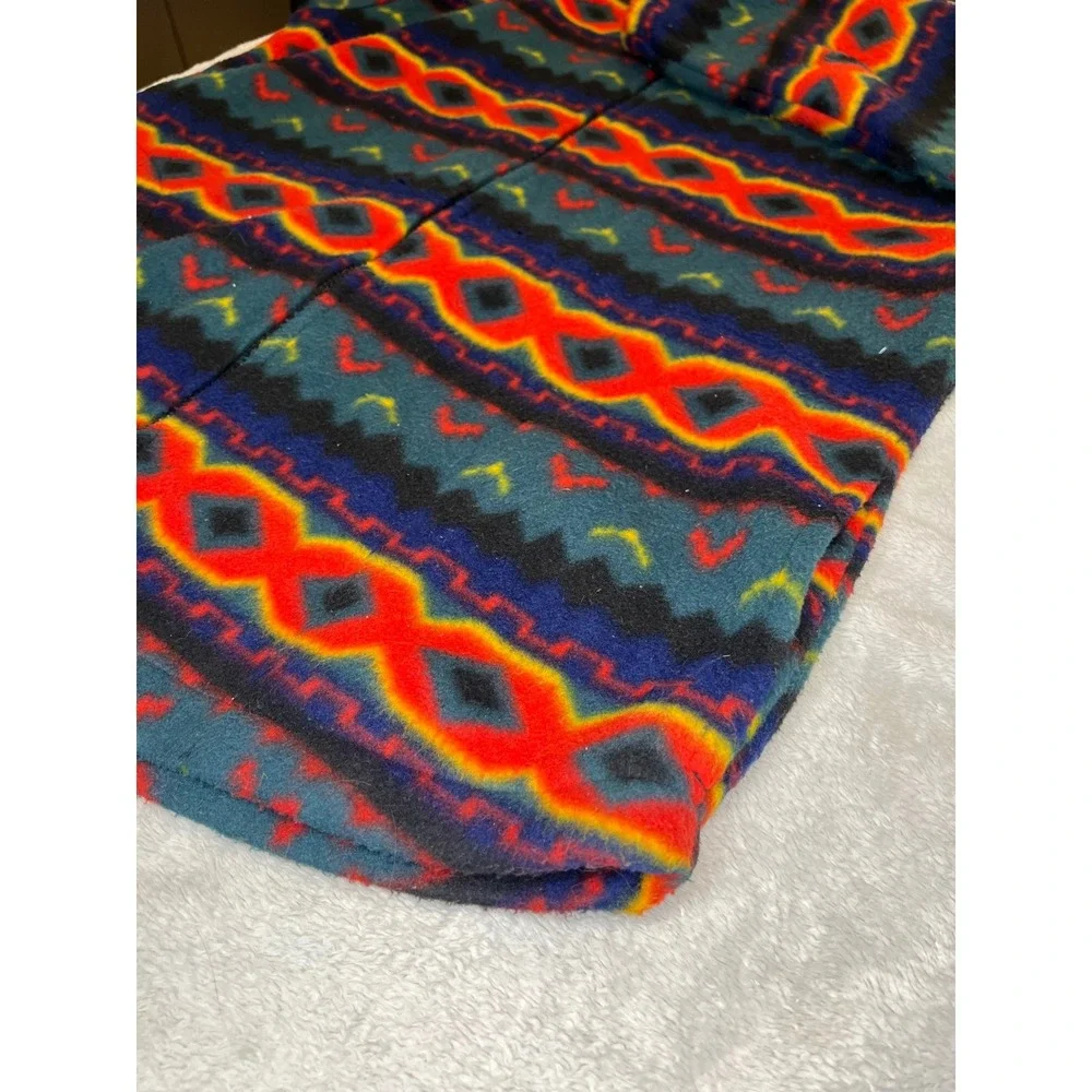 World Famous Sports Fleece Jacket Southwest Geometric Print Made in USA XL